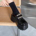 Damen Modische Plateaustiefel mit verstellbarem Riemen R&B