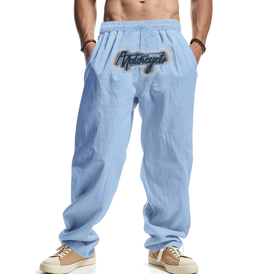 Herren lässige Freizeithose mit elastischem Bund und stilvollem Logo R&B