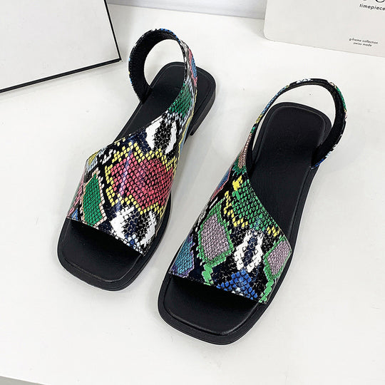 Damen Sandalen mit modischem Denim-Design und komfortablem Fußbett R&B