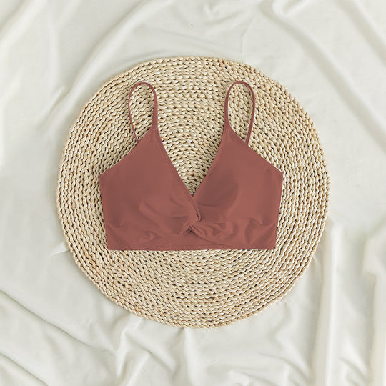 Damen Bikini-Oberteil mit Wickeldesign und verstellbaren Trägern R&B