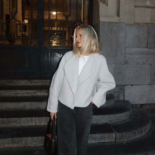 Damen eleganter Oversized-Blazer mit schickem Revers R&B