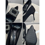 Damen elegante High Heel Pumps mit funkelnder Strassverzierung R&B