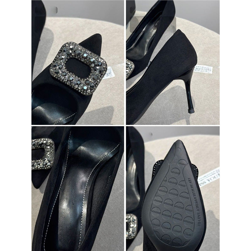 Damen elegante High Heel Pumps mit funkelnder Strassverzierung R&B