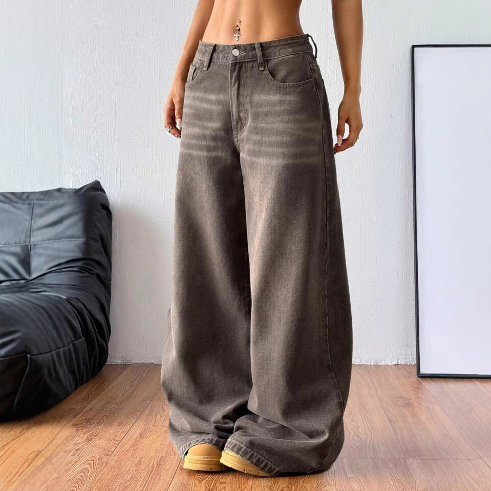Damen Weite High-Waist Jeans mit lässigem Schnitt R&B