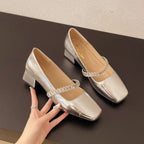 Damen Elegante Absatzschuhe mit Glitzerkette R&B
