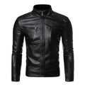 Herren Biker-Lederjacke mit Steppstruktur