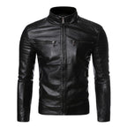Herren Biker-Lederjacke mit Steppstruktur
