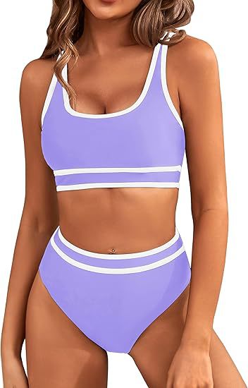 Damen Sportlicher Hochgeschnittener Bikini R&B