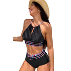 Damen Hochtaillierter Bikini mit modischem Wickeldesign R&B