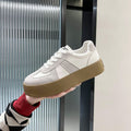 Damen Plateausneaker mit stylischer Kombination aus Leder und Wildleder