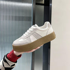 Damen Plateausneaker mit stylischer Kombination aus Leder und Wildleder