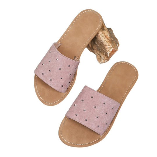 Damen modische Slides mit eleganten Metallakzenten R&B