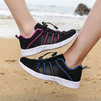 Damen nan atmungsaktiver Netzstoff-Sneaker mit Kordelzugverschluss, ultraleichter EVA-Flexsohle und gepolstertem Fersenkragen R&B
