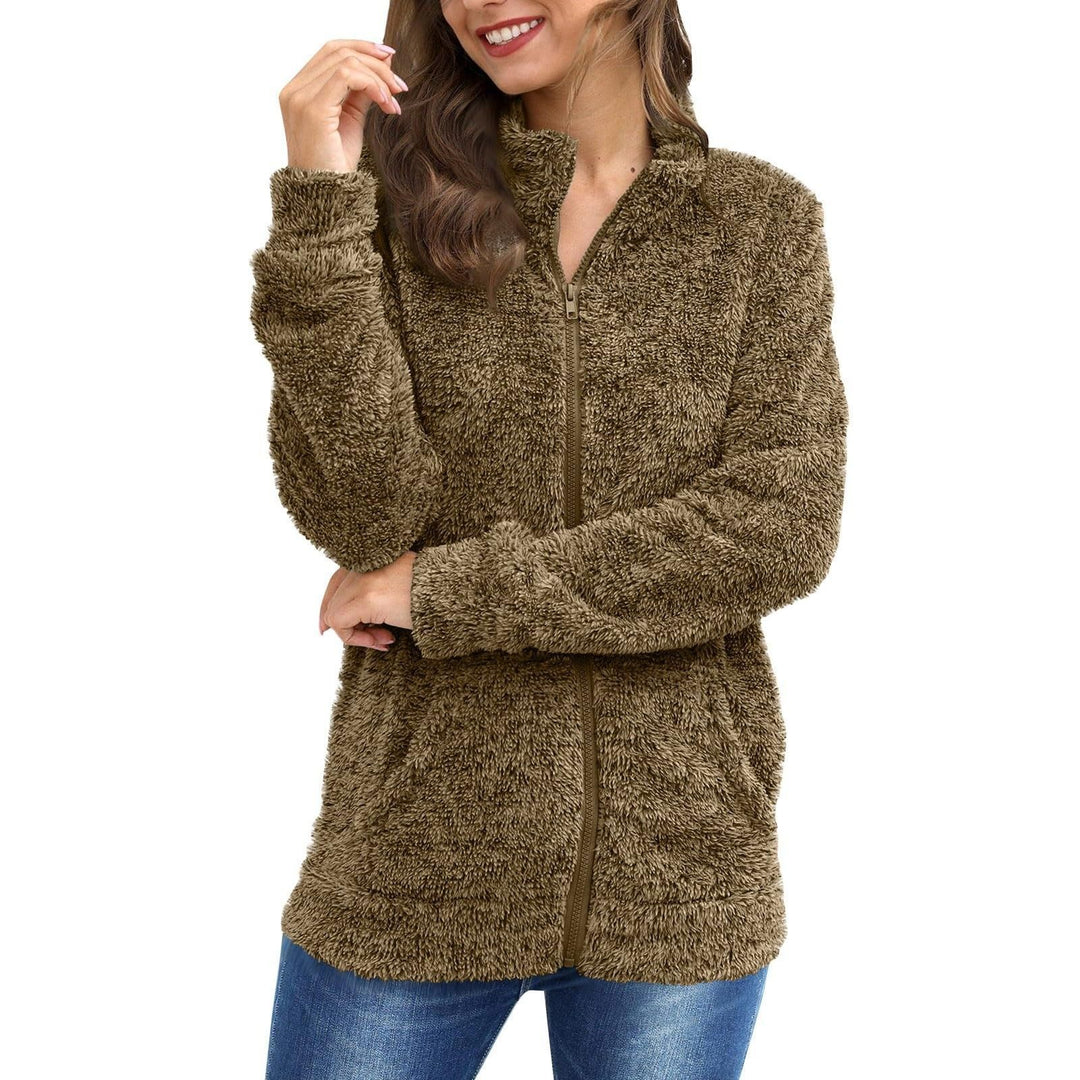 Damen Kuscheljacke mit durchgehendem Reißverschluss und weichem Plüschstoff R&B