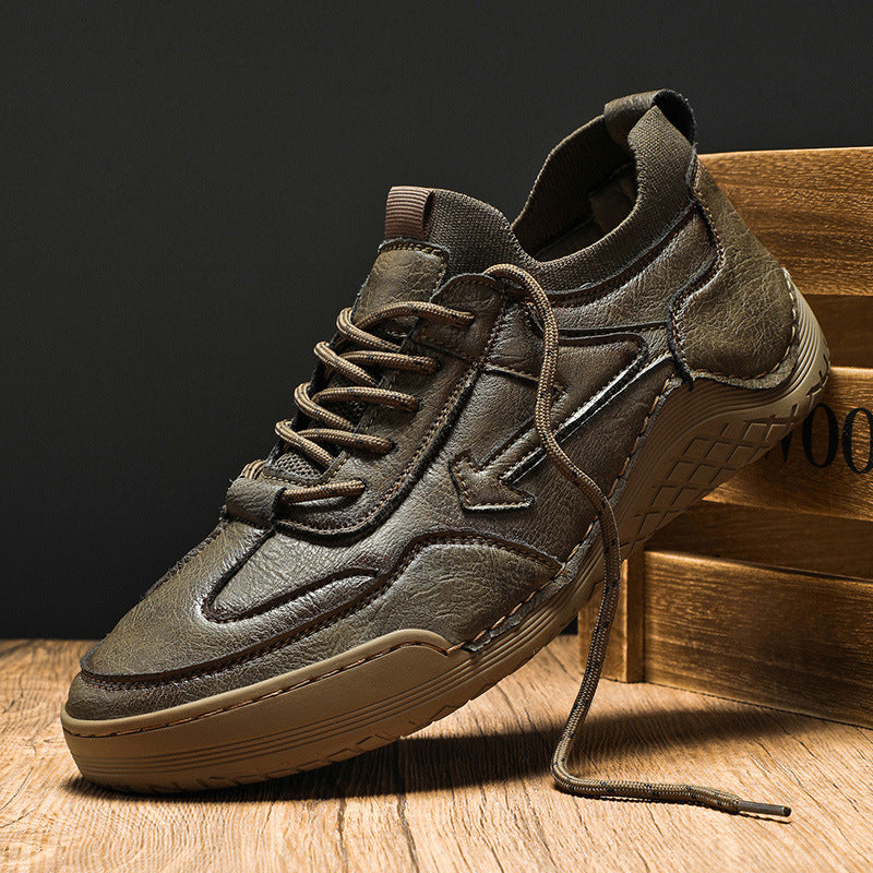 Herren Sportliche Leder Sneakers mit atmungsaktiver Sohle R&B