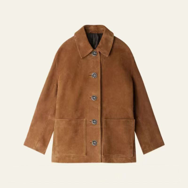 Damen Herrenmode Wildlederjacke R&B