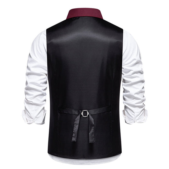 Herren elegante Anzugweste mit praktischen Taschen und modischen Akzenten R&B