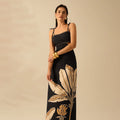 Damen Maxikleid mit floralem Muster und funkelnden Akzenten