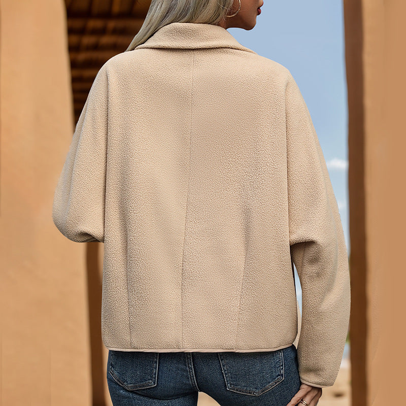 Damen Fleecejacke mit dekorativen Knöpfen und seitlichen Taschen R&B