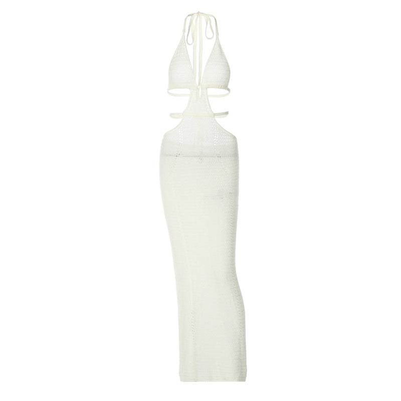 Damen Strick-Tankkleid mit cut-out Details und länglichem Schnitt R&B