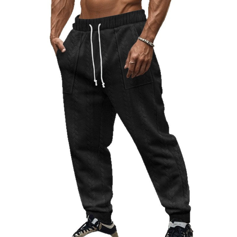 Herren Freizeithosen mit Kabelstrickdesign und verstellbarem Kordelzug R&B