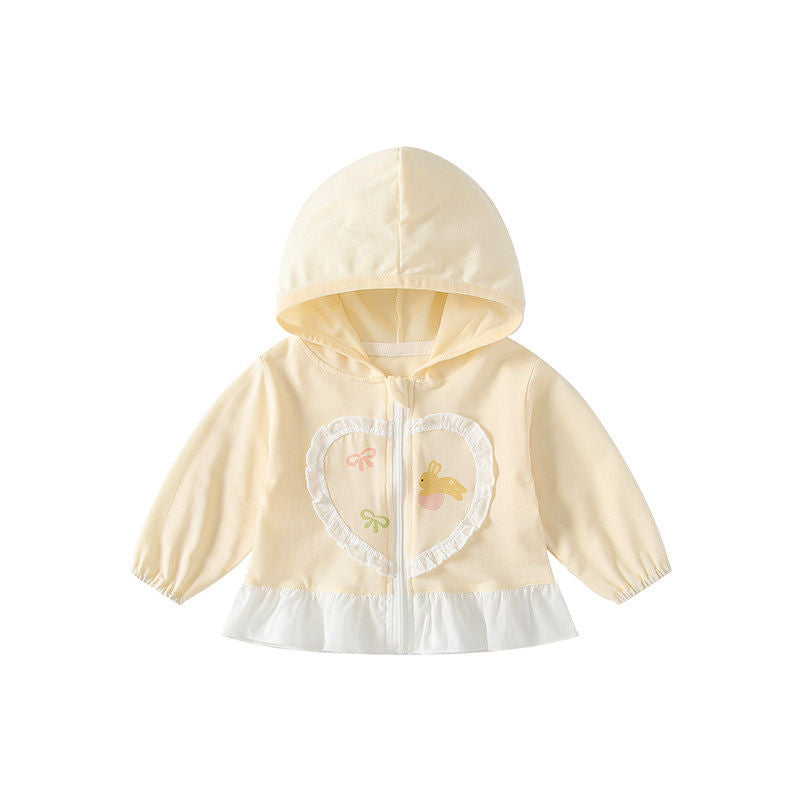 Unisex nan leichte Kapuzen-Windjacke für Kinder mit elastischem Saum und Reißverschluss R&B