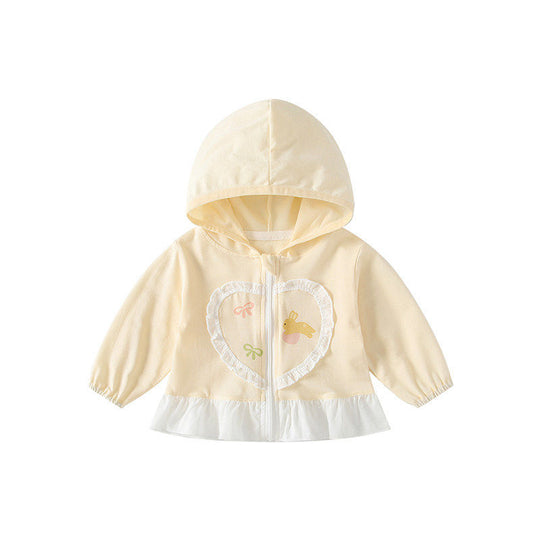 Unisex nan leichte Kapuzen-Windjacke für Kinder mit elastischem Saum und Reißverschluss R&B