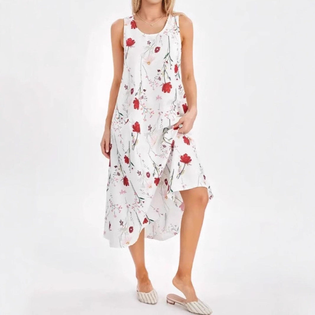 Damen Sommerkleid mit trendigem Leopardenmuster und praktischen Taschen R&B