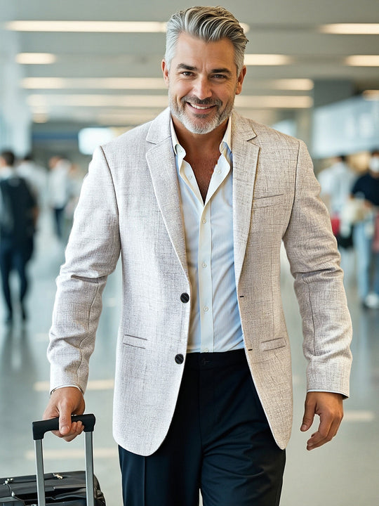 Herren eleganter, strukturierter Blazer mit modernem Schnitt R&B