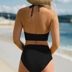 Damen Hochgeschnittener Bikini mit modischen Cut-Outs und eleganten transparenten Details R&B