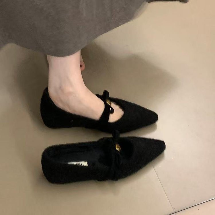 Damen elegante Ballerinas mit dekorativem Schleifenakzent und weichem Innenfutter R&B