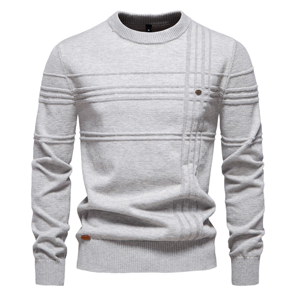 Herren Strickpullover mit modernem Strukturdesign und Komfortpassform R&B