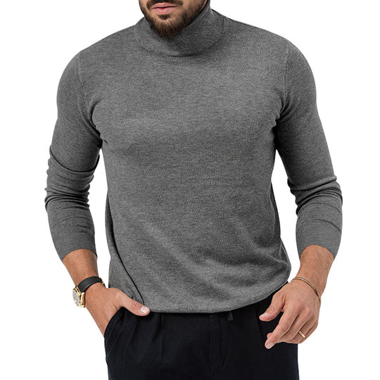Herren Rollkragenpullover aus weichem Baumwollmix mit strukturierter Oberfläche R&B