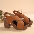 Damen Sandalen mit Holzabsatz R&B