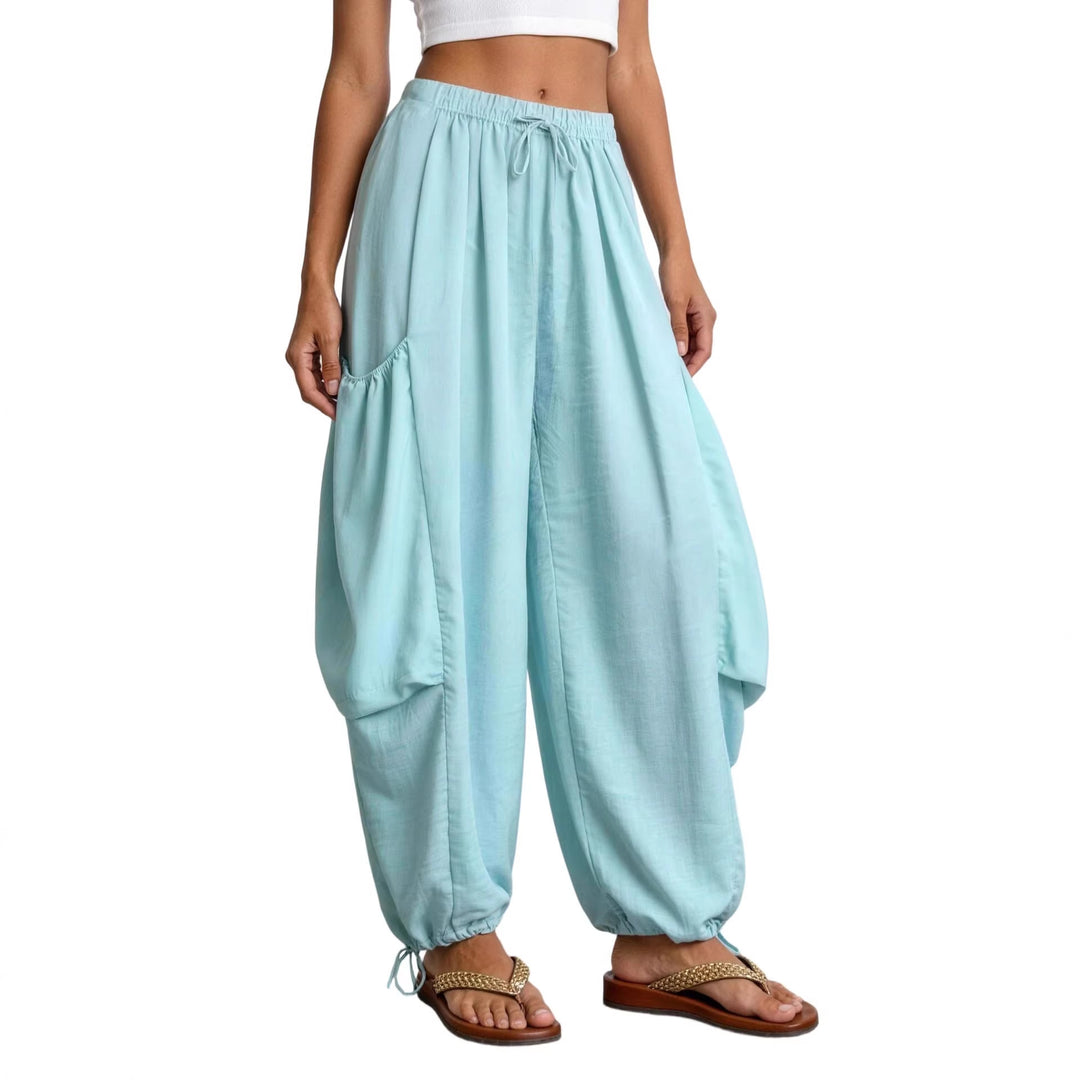 Damen Bequeme Freizeithose mit übergroßen Taschen und elastischem Bund R&B