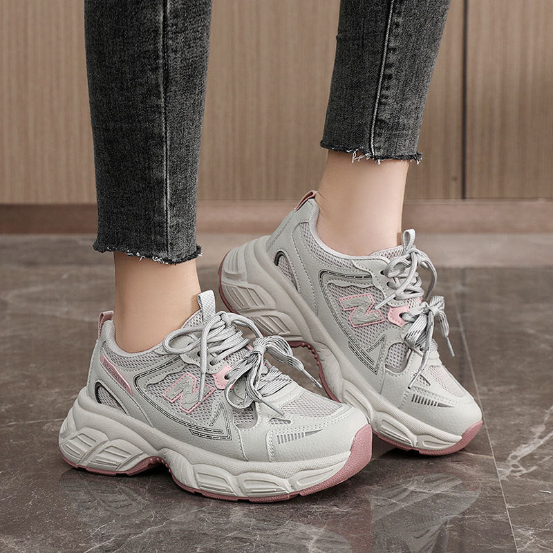 Damen Sportliche Sneaker mit atmungsaktiver Netz-Oberfläche und verstärkter Dämpfung R&B