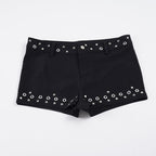 Damen Modische Shorts mit dekorativen Metallösen R&B