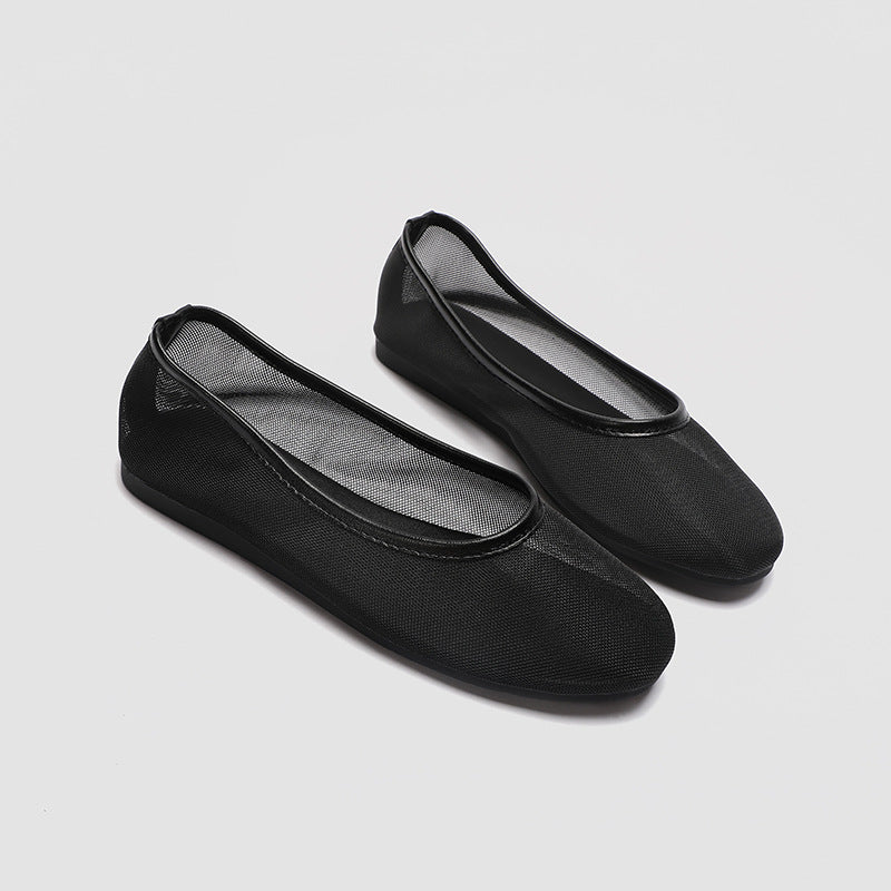 Damen Ballerinas aus atmungsaktivem Netzmaterial mit elegantem Silikonrand R&B