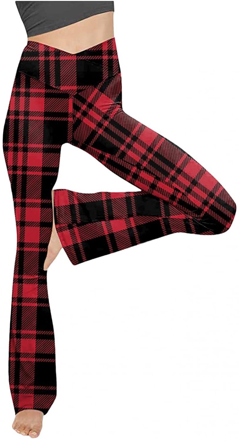 Damen Bootcut Yoga-Hose aus elastischem Material mit hohem Bund R&B