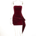 Damen Elegantes Cocktailkleid mit asymmetrischem Rüschendesign R&B