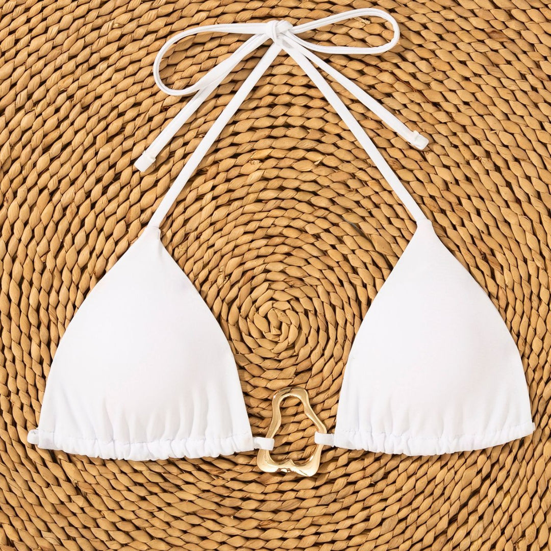 Damen Triangel-Bikini mit verstellbarem Halter und elegantem Schnallen-Detail R&B