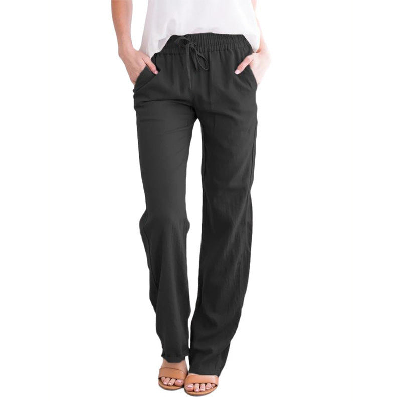 Damen Weite Hose mit elastischem Bund und praktischen Seitentaschen R&B