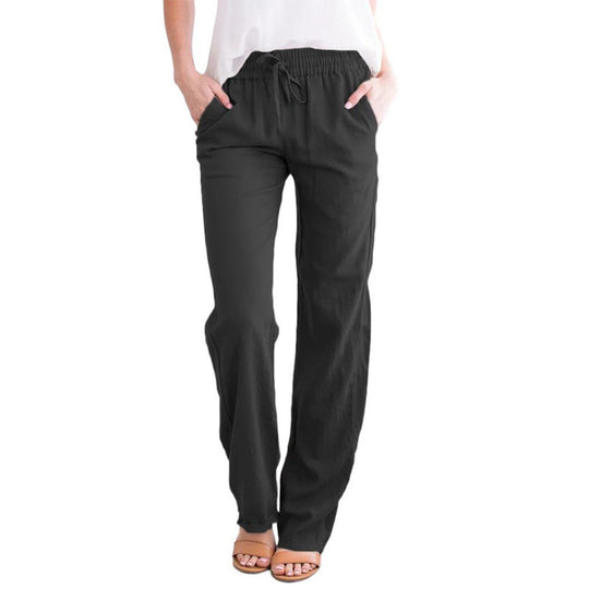 Damen Weite Hose mit elastischem Bund und praktischen Seitentaschen R&B