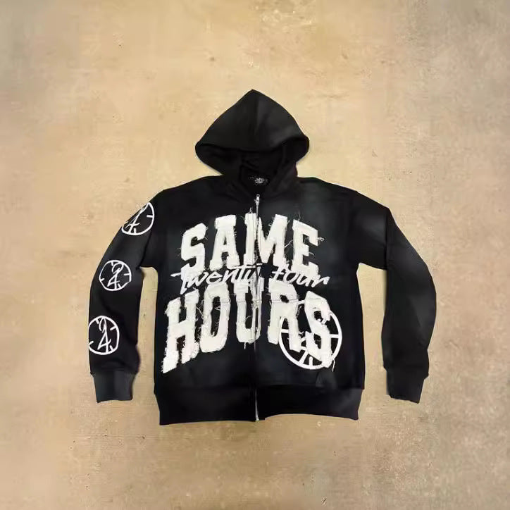 Damen Kapuzenpullover mit auffälligem Schriftzug R&B