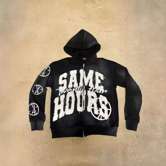 Damen Kapuzenpullover mit auffälligem Schriftzug R&B