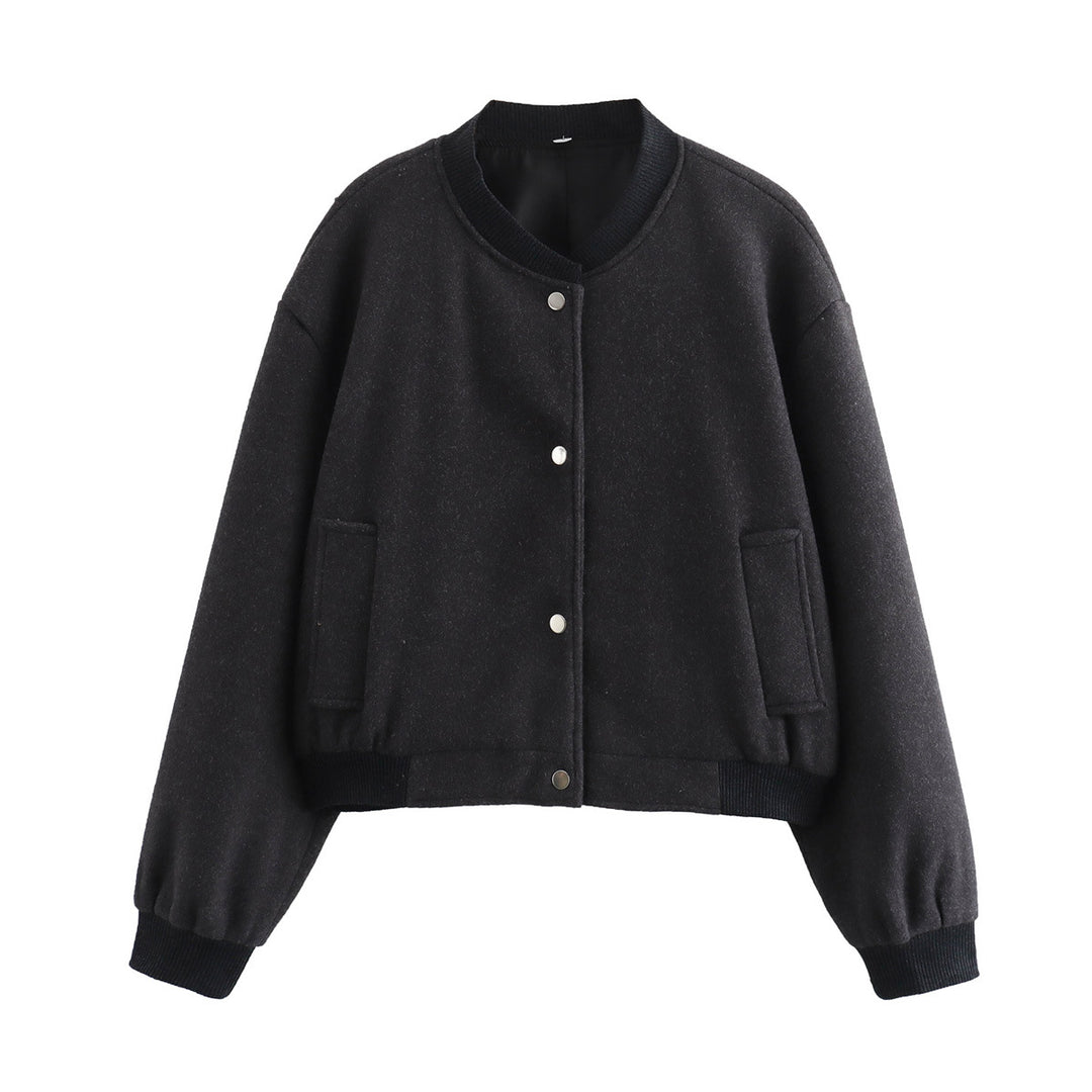 Damen lässige Oversize-Jacke mit Knopfverschluss R&B