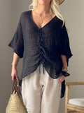Damen leichtes, oversize Tunika-Shirt R&B