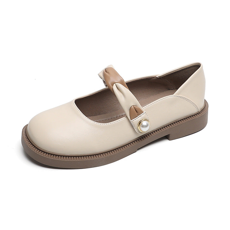Damen elegante Ballerinas mit Schleifenakzent