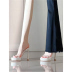 Damen transparente High Heel Sandalen R&B