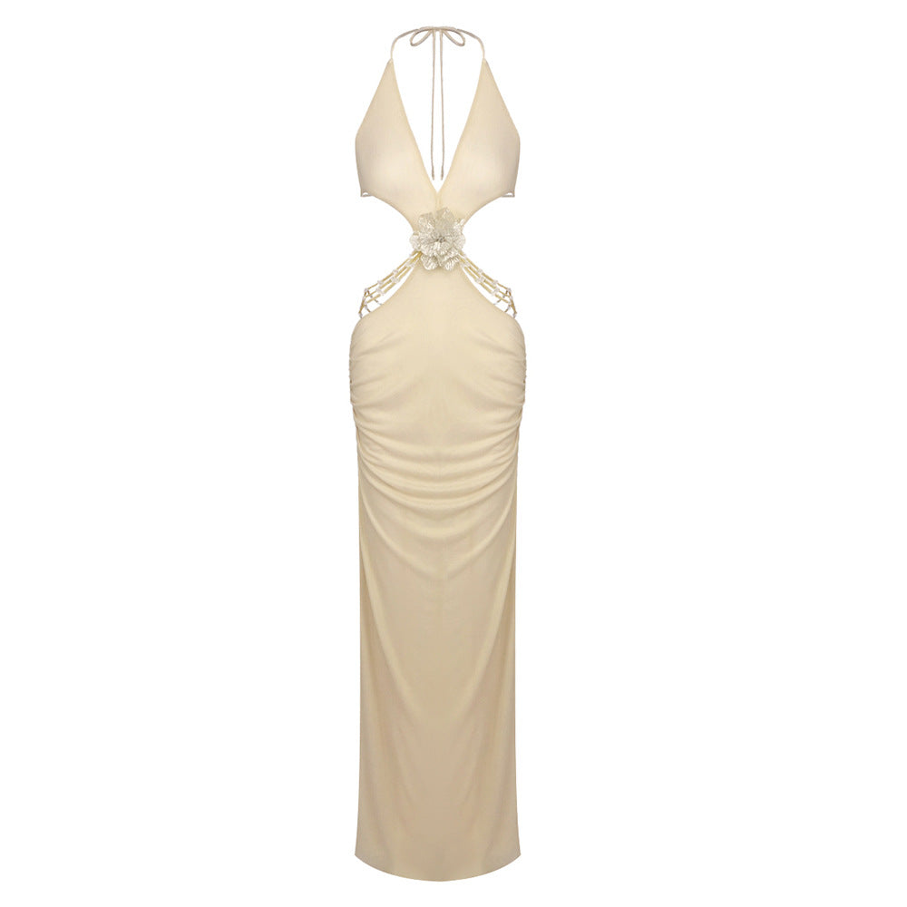 Damen Traumhaftes Abendkleid mit tiefem Ausschnitt und ausgefallenen Cut-Outs R&B